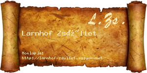 Larnhof Zsüliet névjegykártya